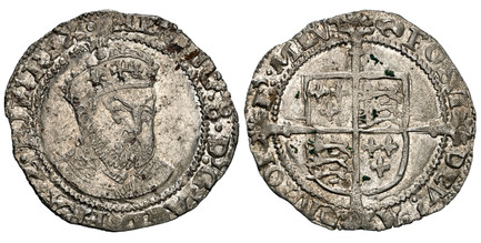 1086720 GREAT BRITAIN. England. Edward VI. (1547-51) ND-(Grapple, reverse) AR Groat. NGC MS61.  Tower (London) mint. 2.28gm. Crowned and mantled bust of Henry facing slightly, right / (P)OSVI... Coat-of-arms over long cross fourchee. SCBC-2403; No...