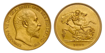 1086810 GREAT BRITAIN. Edward VII. (King, 1901-1910). 1902 AV & AE 13 Piece Proof Set (Five Sovereign through Maundy Penny). NGC PR64-PR61 Matte.  Head left / St. George slaying the dragon. PS15 (KM-795-797.1, KM798-870); SCBC-PS9 (Coronation).

K...