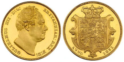 1087862 GREAT BRITAIN. William IV. (King, 1830-1837). 1831 AV Sovereign. NGC PF65UCAM (Ultra Cameo).  Edge: Plain. 7.69gm. GULIELMUS IIII D:G: BRITANNIAR: REX F:D:. Second bare head right, nose points to second I in legend with a more square inter...