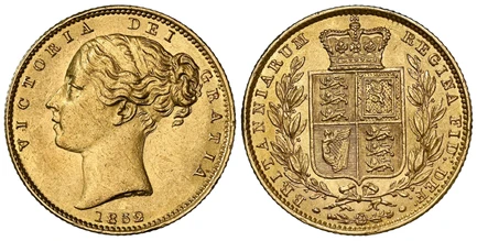 1087945 GREAT BRITAIN. Victoria. (Queen, 1837-1901). 1852 AV Sovereign. NGC MS62.  VICTORIA DEI GRATIA. Head left / BRITANNIARUM REGINA FID: DEF:. Without die number. KM 736.1; SCBC-3852C; Marsh 35.
Ex Uvedale Collection. 

Please use this link to...