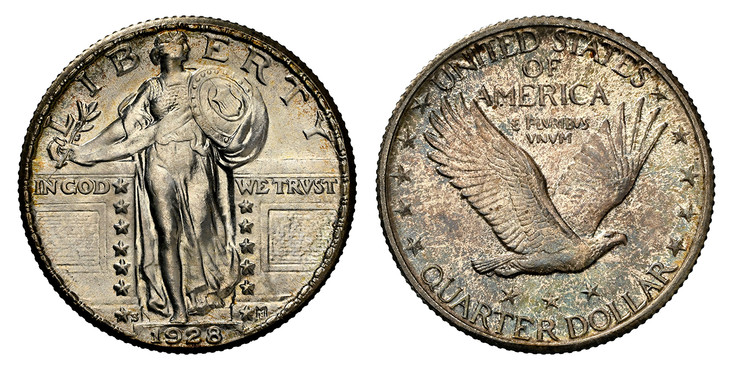 1080440 UNITED STATES OF AMERICA. 1928-S AR Standing Liberty Quarter. NGC MS66 Full Head.  U.S. Mint, San Francisco. Right breast covered; Type 2 / Three stars below eagle. KM 145.

Please use this link to verify the NGC certification number <a hr...