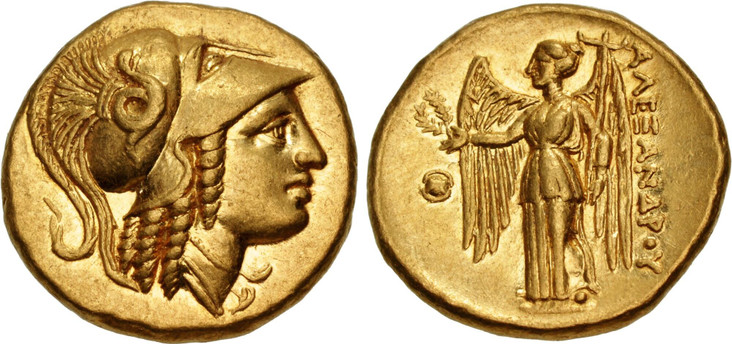 1082906 GREEK. KINGDOM OF MACEDON. Alexander III, 'the Great' – lifetime-early posthumous. (King, 336-323 BC). Struck circa 325-319 BC. Antipater AV Stater. NGC AU (About Uncirculated) Strike 5/5 Surface 4/5.  Amphipolis. 18.5mm. 8.60gm. Head of A...