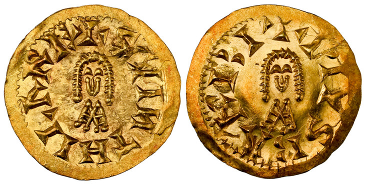 1083987 SPAIN. Visigothic. Suinthila. (621-631) ND AV Tremissis. NGC MS66.  Barbi (Málaga) mint. 1.45gm. + SVIИTHILΛ RE. Facing bust / + PIVS BΛRBI. Facing bust. CNV. 284.5; R.Pliego 366f.

Currently the finest known at NGC as of September 2025

P...