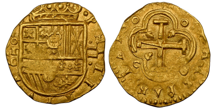 1084037 SPAIN. Philip III. (1600-1608) ND-To C AV 2 Escudos. NGC MS61.  Toledo. 6.69gm. Crowned shield of royal arms between mint mark with assayer mark below and value / Cross in quatrefoil, date above in legend. KM 48.4; Calico Type 200.

Please...