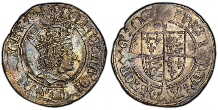 1086655 GREAT BRITAIN. England. Henry VIII. (King, 1509-47). (1509-26)-(Portcullis) AR Groat. PCGS AU55.  3.19gm. Portrait of Henry VII right / Arms over cross fourchee. SCBC-2316; North 1762; LH 63; Stewartby p.437; Whitton (ii) 2.

First coinage...