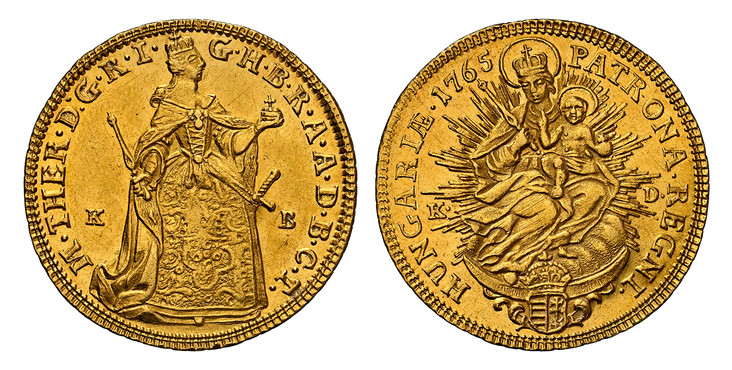 1085429 HUNGARY. Maria Theresia. 1765-K-B KBII/KD (Sigismund Klemmer von Klemmersberg, mintmaster and Paschal Josef von Damiani, Warden) AV Ducat. NGC MS61.  Kremnitz. 3.46gm. M · THER · D · G · R · I · -  G · H · B · R · A · A · D · B · C · T ·. ...