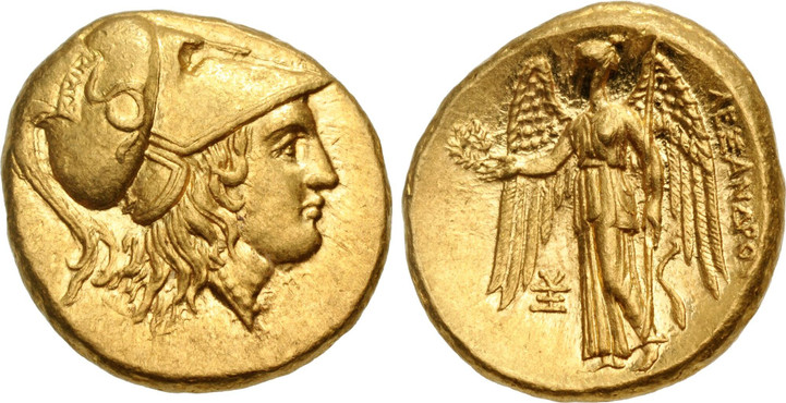 1087635 GREEK. KINGDOM OF MACEDON. Alexander III, 'the Great'. (King, 323-317 BC). Early posthumous issue, struck circa 323-318/7 BC. AV Stater. NGC Ch. AU (Choice About Uncirculated) Strike 5/5 Surface 4/5Fine Style.  Sardes. 17mm. 8.59gm. Head o...