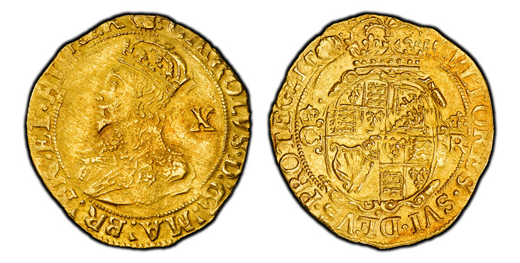 1086756 GREAT BRITAIN. England. Charles I. (King, 1625-1649). (1633-34) AV Double Crown. PCGS MS61.  Fourth crowned bust of Charles I left, value behind head, in inner circle. KM 146; SCBC-2703.

Please use this link to verify the PCGS certificati...