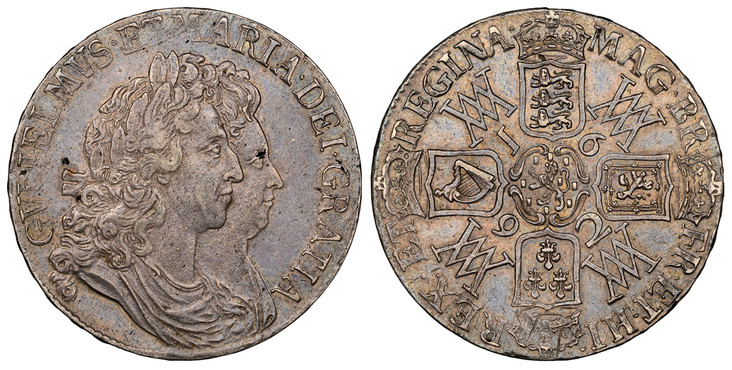 1087413 GREAT BRITAIN. England. William and Mary. (Monarchs, 1689-1694). 1692 AR Crown. NGC AU53.  Conjoined busts of William and Mary right. KM 478; SCBC-3433 (Large 2 variety); Dav.-3780.


.
Ex Spink - NIGGL Auction (July 1998) Lot 457; Ex Spin...