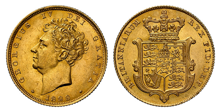 1086864 GREAT BRITAIN. George IV. (King, 1820-1830). 1829 AV Sovereign. NGC MS63.  GEORGIUS IV DEI GRATIA. Head left / BRITANNIARUM REX FID: DEF:. Crowned arms within cartouche. KM 696; SCBC-3801; Friedberg 377.

Please use this link to verify the...