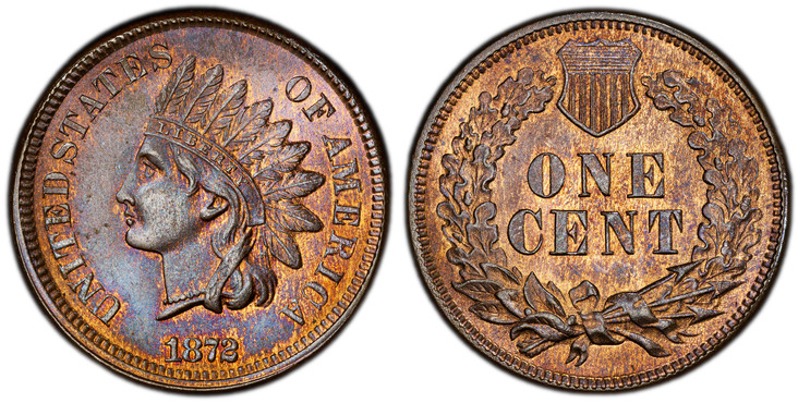 1086804 UNITED STATES OF AMERICA. 1872 AE Cent. PCGS MS66BN (Brown).  U.S. Mint, Philadelphia. UNITED STATES OF AMERICA. Indian head with headdress left above date / Value within wreath, shield above. KM 90a.

Please use this link to verify the PC...