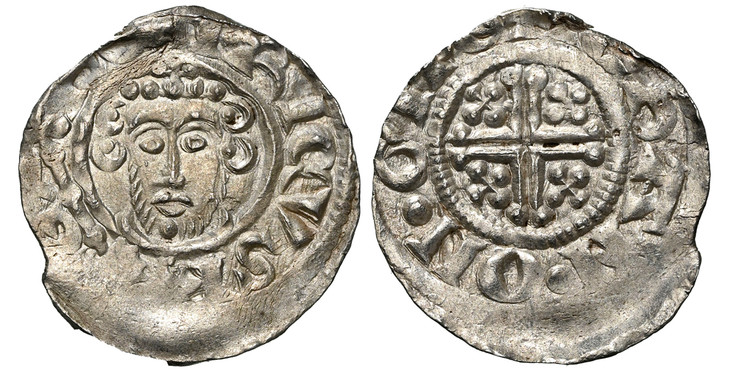 1087936 GREAT BRITAIN. England. John (IOHAN). (Plantagenet King, 1199-1216). (1199-1216) ND AR Penny. NGC MS64.  Ipswich. 1.37gm. hЄNRICVS RЄX. Crowned facing bust of John, holding scepter / Short voided cross with quatrefoil pellets in each angle...