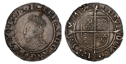 1076676 GREAT BRITAIN. England. Elizabeth I. (Queen, 1558-1603). (1582-84)-A (unbarred) AR Shilling. NGC AU55.  London. 5.94gm. Crowned and mantled bust left, wearing ruffled collar / Coat-of-arms over long cross fourchee. SCBC-2577; North 2014.

...