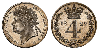 1077079 GREAT BRITAIN. George IV. (King, 1820-1830). 1827 AR Maundy Set. NGC MS65-MS63.  Laureate head left / Crowned denomination divides date within wreath. KM MDS73; MDS SCBC-3816 (SCBC-3817; SCBC-3819; SCBC-3820; SCBC-3821).

Grades as follows...