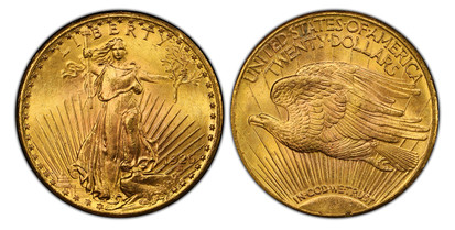 1074848 UNITED STATES OF AMERICA. 1926 AV $20, Double Eagle. PCGS MS65.  By Augustus Saint-Gaudens. U.S. Mint, Philadelphia. Edge: Lettered. Liberty with branch and torch / IN GOD WE TRUST below eagle. KM 131.

Please use this link to verify the P...