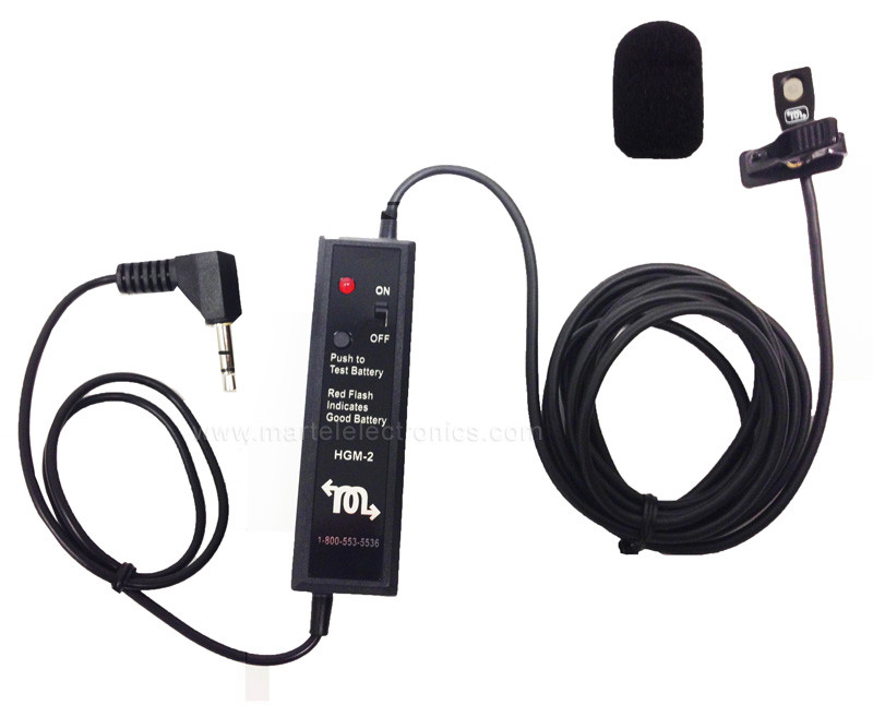 Real Martel HGM-2 microphone with battery tester cable plug clip and foam windscreen