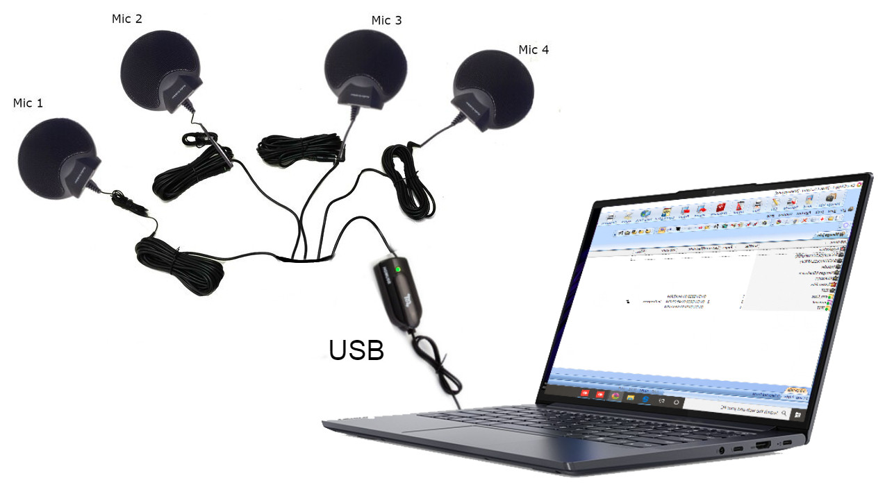 Sidebar Wireless Microphone for Court Reporters in courtrooms and