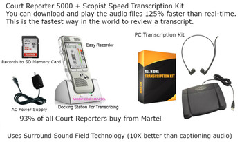 Digital Court Reporter digital recorder with audio Scopist transcription kit Digital Court Reporter digital recorder with audio Scopist transcription kit
