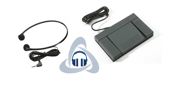 transcription kit with software, USB foot pedal and headset