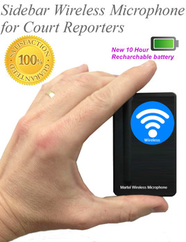 Court Reporter wireless microphone transmitter 
