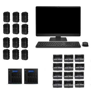 12 officer body camera kit with onsite storage 