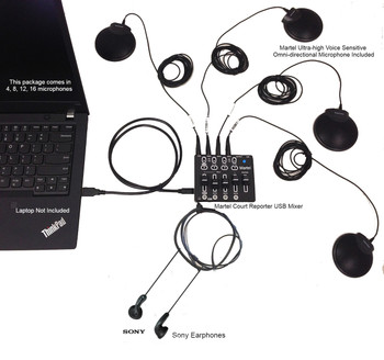 Courtroom Official court reporter mixer microphone package 