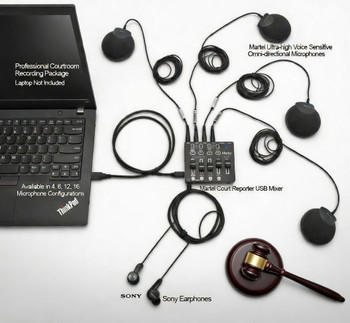 Courtroom for Official court reporters mixer microphone packackage 