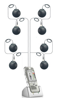 Portable Conference Meeting Recorder kit with 8 Daisy Chain Microphones