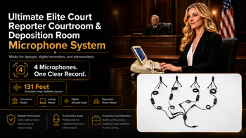 Ultimate Elite Court Reporter Courtroom & Deposition Room Microphone System 