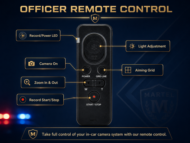 worlds only officer record remote control joystick for activating the police dash cam system