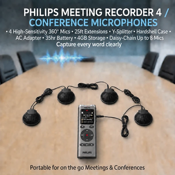 Simple Meeting Recorder with 4 Microphones 
