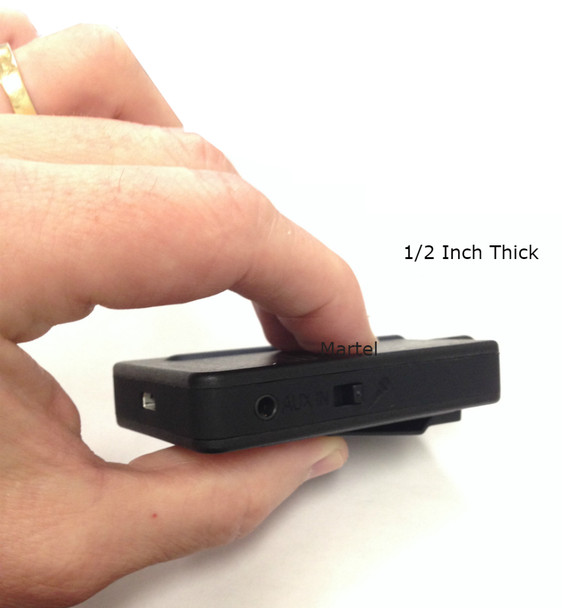 side thickness of wireless microphone transmitter 