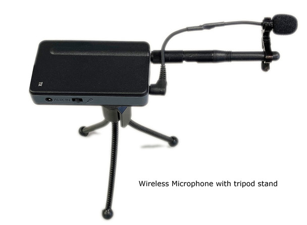 Wireless Microphone in tripod stand 