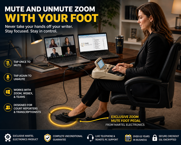 Court Reporter zoom mute foot pedal