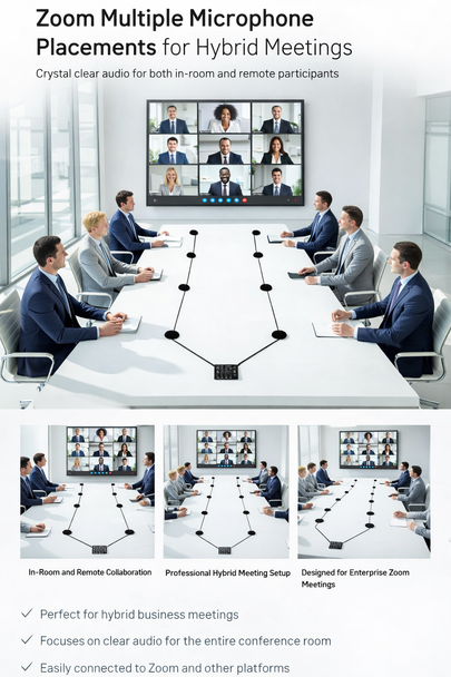 16 microphone Zoom Hybrid Meeting USB Multiple Microphones System 16 Microphone Mixer