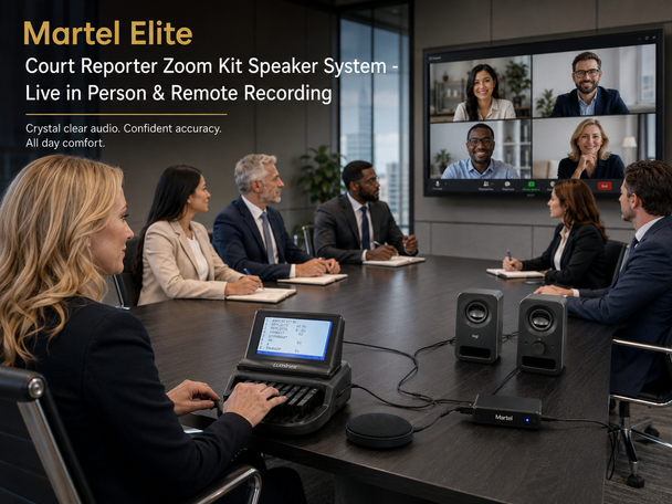 Elite Court Reporter Zoom Kit Speaker System - Live in Person & Remote Recording