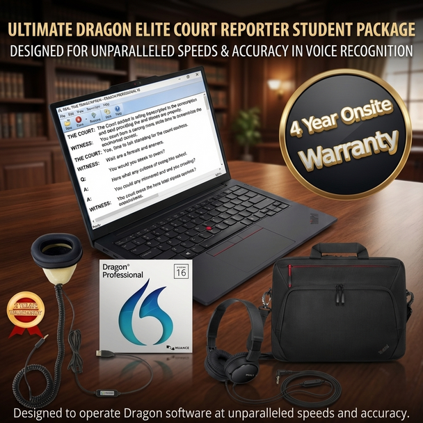 Tri-Community Adult School Court Reporting- Voice Writing 32 Gig Dragon Elite Laptop Package