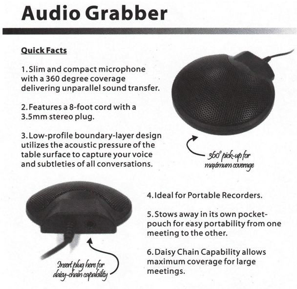 Court reporter wired microphone