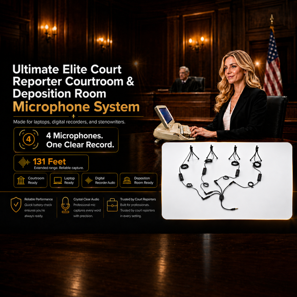 ltimate Elite Court Reporter Courtroom & Deposition Room Microphone System 