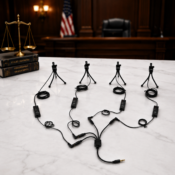 Ultimate Elite Court Reporter Courtroom & Deposition Room Microphone System
