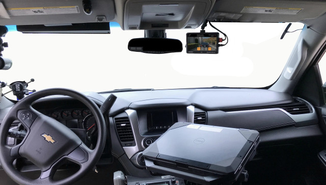 DC7 police car camera dash camera view inside patrol vehicle