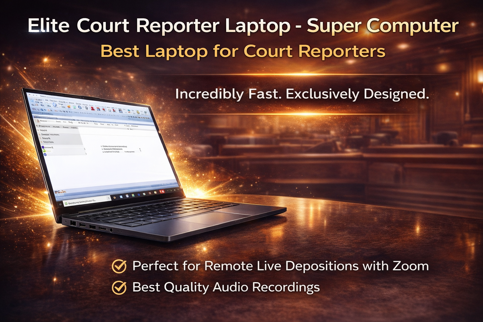 Court Reporter laptop