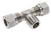 AIG-9220 silver steel compression fitting — representative colored series image; dimensions vary by model.