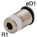 6MM X R1/8 Tube Fitting, Mini Type - POC6-01M