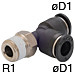 4MM X M5×0.8 Tube Fitting, Mini Type - PD4-M5M