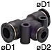 3mm2mm Tube Fitting, Mini Type - PEG3-2M