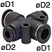 6MM X 4mm Tube Fitting, Mini Type - PZB6-4M