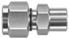 DCB stainless steel compression fitting — representative colored series image; dimensions vary by model.