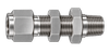 DSC stainless steel compression fitting — representative colored series image; dimensions vary by model.