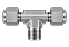 DTN stainless steel compression fitting — representative colored series image; dimensions vary by model.